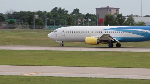 iAero Airways BOEING 737-400 arriving at St Louis Lambert Intl - STL