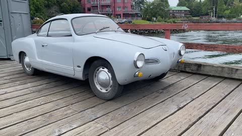 Vintage Car Parked at the Shore