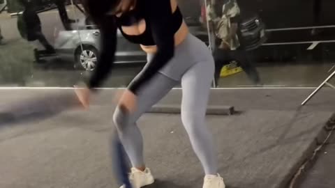 Passerby Copies Woman's Workout