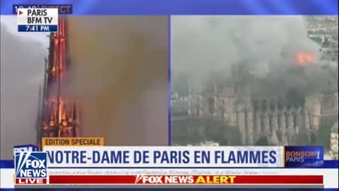 Notre Dame Cathedral in Paris is destroyed by fire