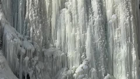 Semi-frozen Waterfall Creates Incredible Sight