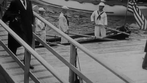 Japanese & Russian Peace Delegates Arrive At Portsmouth (1905 Original Black & White Film)