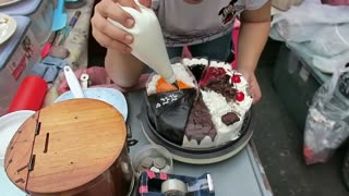 Thailand Street Food Cakes Thai Style Coconut Cake Bangkok Street Food