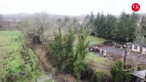 Drone reveals aftermath of 'tornado' damage in Irish village