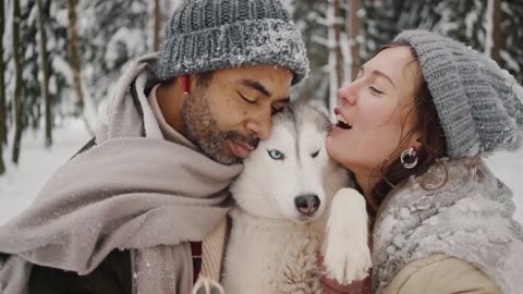 Couple romantic moments with cute dog. 🐶🐕🦮🐕‍🦺🐩