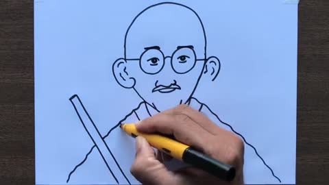 Gandhiji Drawing from word Most Easiest Drawing for All