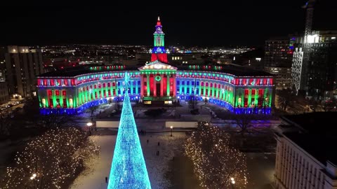 Denver Courthouse Christmas Lights | Drone Footage 4K | Air 3