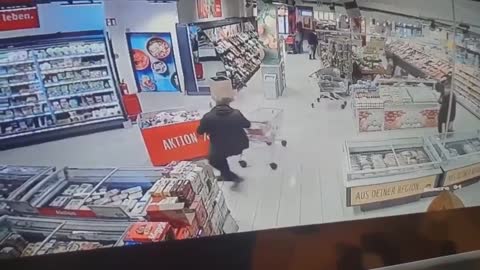 Grocery Store Shopper Runs Away In Panic From Shopper Within 6 Feet Of Him