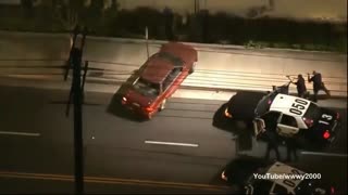 Wild Police Pursuit Crashes Through Gates, Several PIT & Attempts