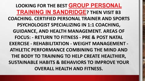Best Group Personal Training in Sandridge