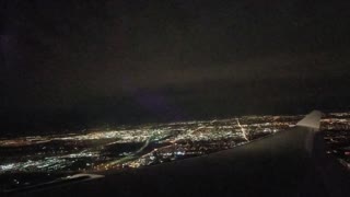 Flying at night over Toronto Ontario Canada 08 2018
