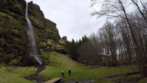 Gluggafoss and Drífandi waterfalls in Iceland, timelapse.