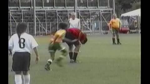 Soccer Girl Kicks Ball Straight Into Ref's Crotch