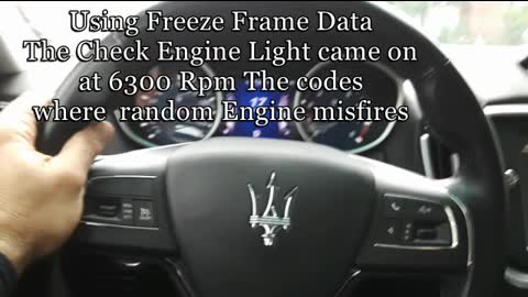 Fix Maserati Ck Engine light with Freeze frame data