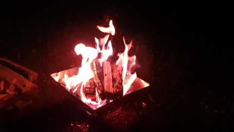 Camping site bonfire