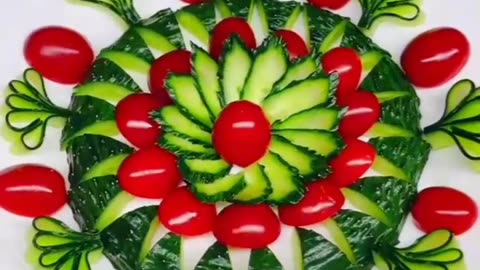Make delicious food at home. How to create cucumber plate decorations