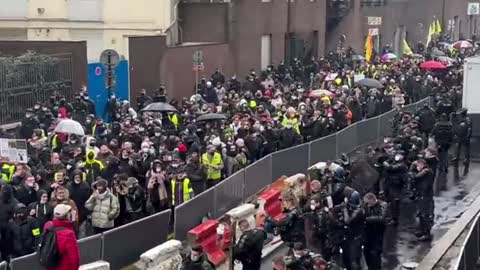 Paris France - Streets of Paris packed with Protesters yesterday to protest for Freedom