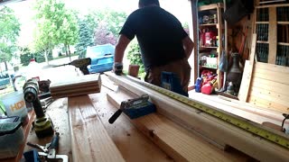 drilling holes with Kreg Jig for the wall framing