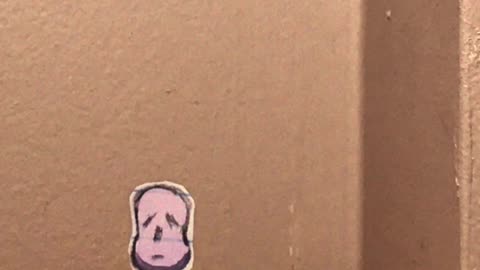 Wall Ghoul (Paper Cutout Stop Motion) #shorts