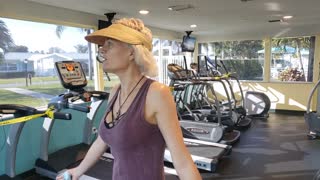 Tatiana at the clubhouse gym in Leisureville, Boynton Beach, Florida