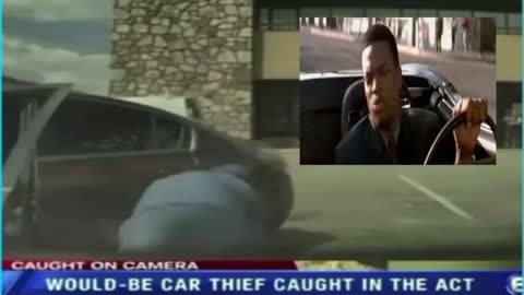 Car Thief Gets Knocked The F*** Out