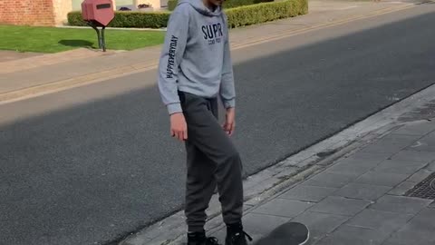 When my son practiced skateboarding