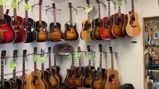 Gibson Left Handed Guitars on Display