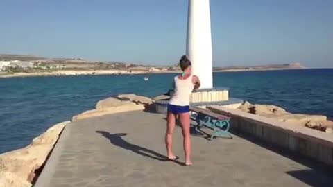 Ballet dance on the seashore