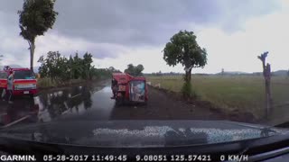 Spin-Out on Wet Road