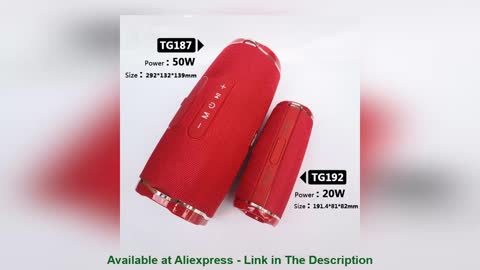 ❄️ TG187 High Power 50W Bluetooth Speaker Waterproof Portable Column For PC Computer Speakers