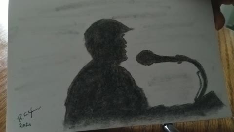 President Trump Charcoal Silhouette.