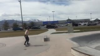 Skateboard Girl Nails First Trick, Fails Second