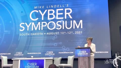 Montana State Rep Theresa Manzella speaks at Lindell's Cyber Symposium