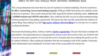 Welcome to Anthony Morrison Blog