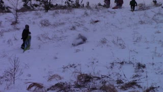sledding in the snow in the South
