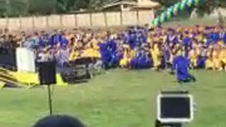 Graduation highschool backflip fail