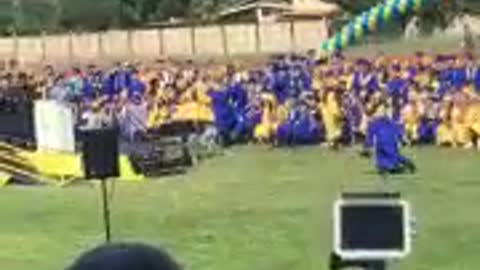 Graduation highschool backflip fail