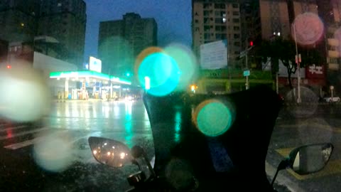Rainy Ride To Work In Taichung Taiwan