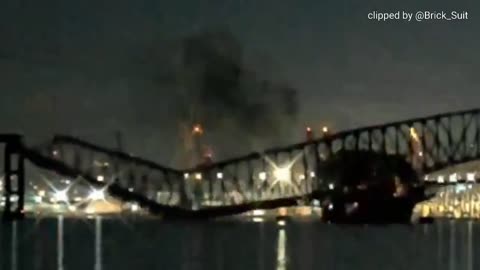 Close-Up Video Of Baltimore's Francis Scott Key Bridge Collapse