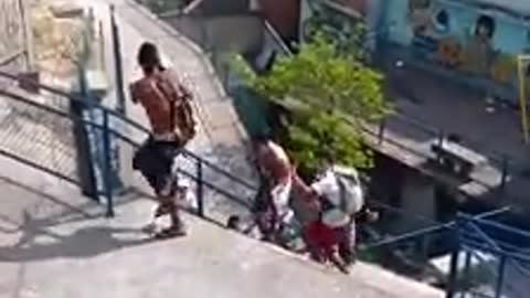 Footage - Drug dealers training in a favela of Rio de janeiro