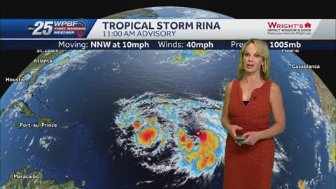 Tropical Storm Rina forms in Atlantic Ocean