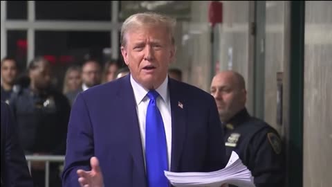 🚨Listen Donald Trump addressing the media about the hush money trial