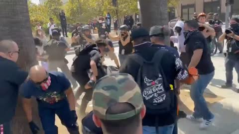 Antivax protest results in one person stabbed, left on LA City Hall steps