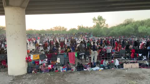 Thousands of Illegal Aliens Under Bridge