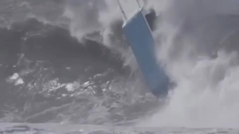 Huge Wave Slams Unmanned Surf Boat