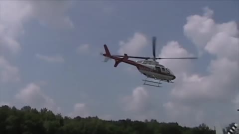 University of Tennessee LifeStar 3 Medevac - Bell 407 Helicopter startup and takeoff