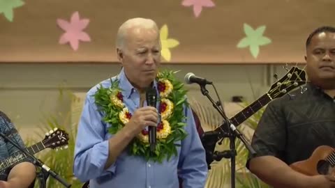 Biden talks about his house fire in Maui. "I almost lost my '67 corvette and my cat."