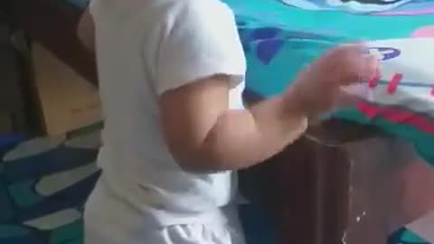 Cute baby dancing with the beat!