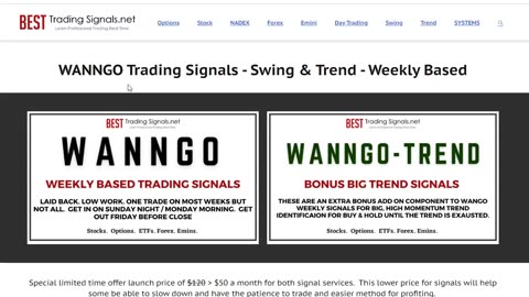 WANNGO and WANNGO Trend Trading Signals and Trading Systems - for Easy Approach Cash Flow Generation