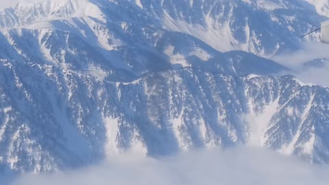 Srinagar mountain view via plane, India